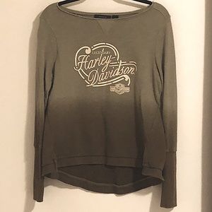 Harley Davidson Off-the-Shoulder Sweatshirt